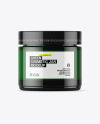 Dark Green Glass Cosmetic Jar Mockup