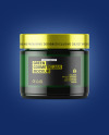Dark Green Glass Cosmetic Jar Mockup