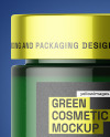 Dark Green Glass Cosmetic Jar Mockup