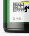 Dark Green Glass Cosmetic Jar Mockup