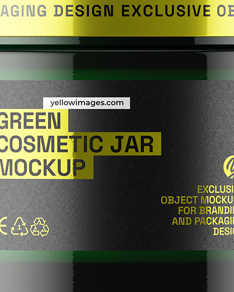 Dark Green Glass Cosmetic Jar Mockup - Free Download Images High