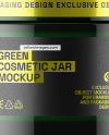Dark Green Glass Cosmetic Jar Mockup