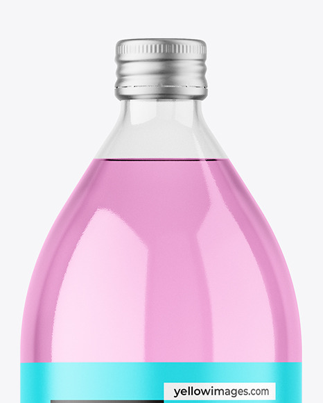 1000ml Clear Glass Bottle Mockup