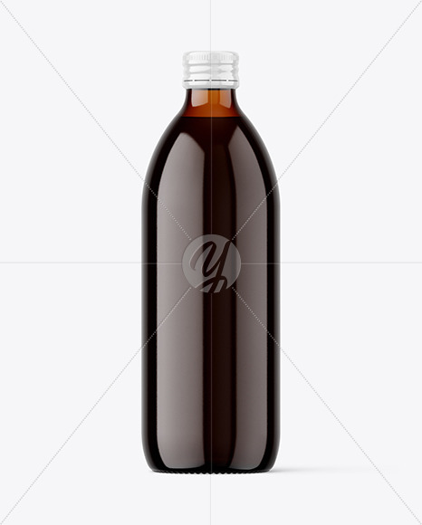 500ml Amber Glass Bottle Mockup