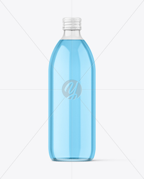 500ml Clear Glass Bottle Mockup