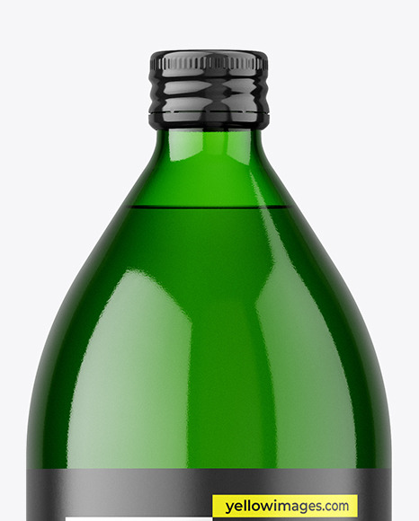 1000ml Green Glass Bottle Mockup