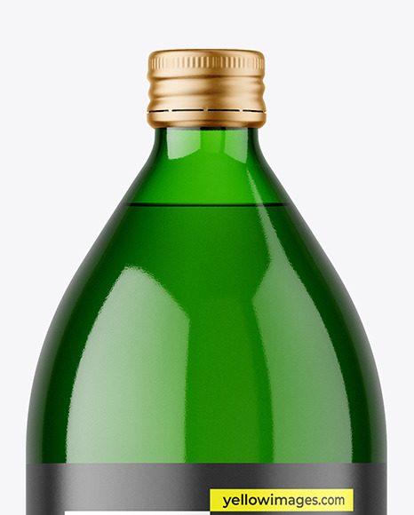 1000ml Green Glass Bottle Mockup