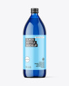 1000ml Blue Glass Bottle Mockup