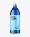 1000ml Blue Glass Bottle Mockup