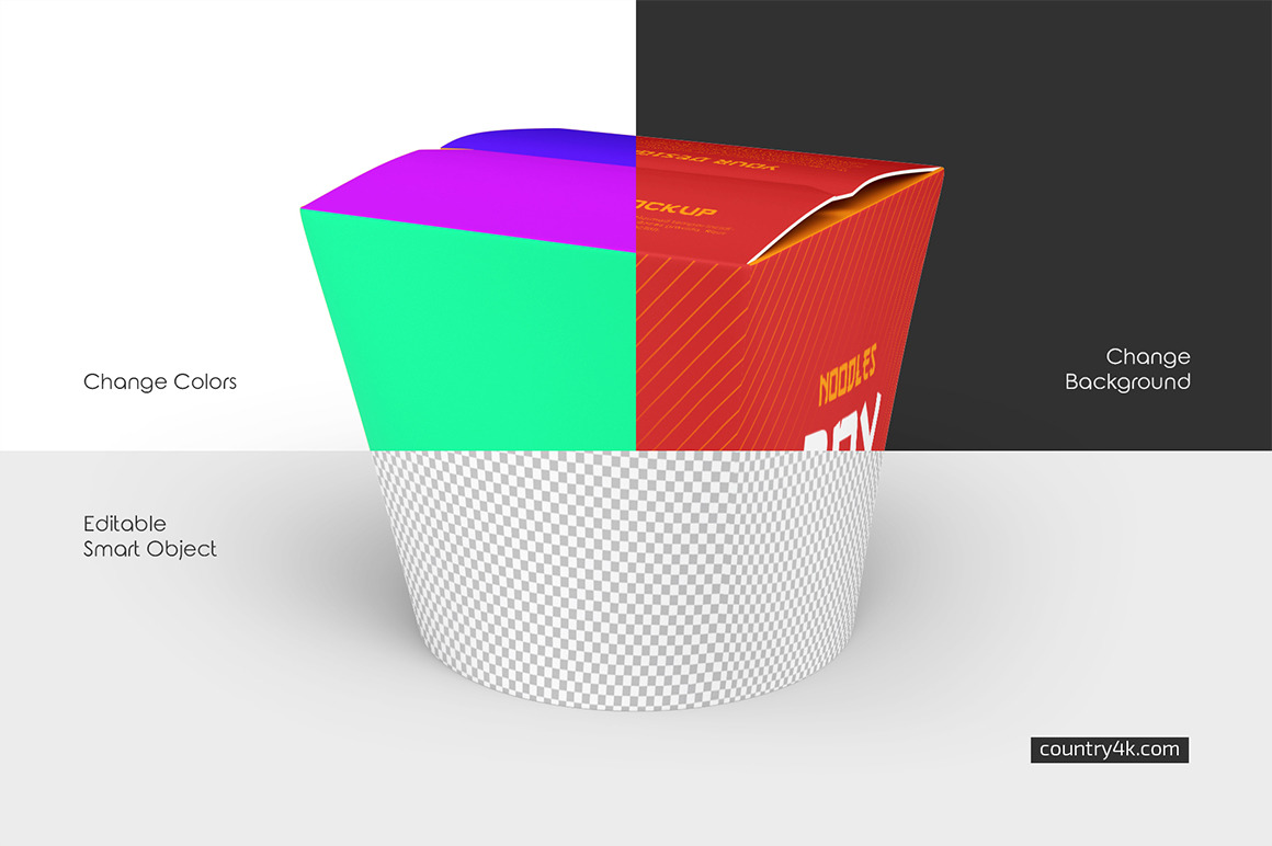 Noodles Box Mockup Set Noodles Box Mockup Set