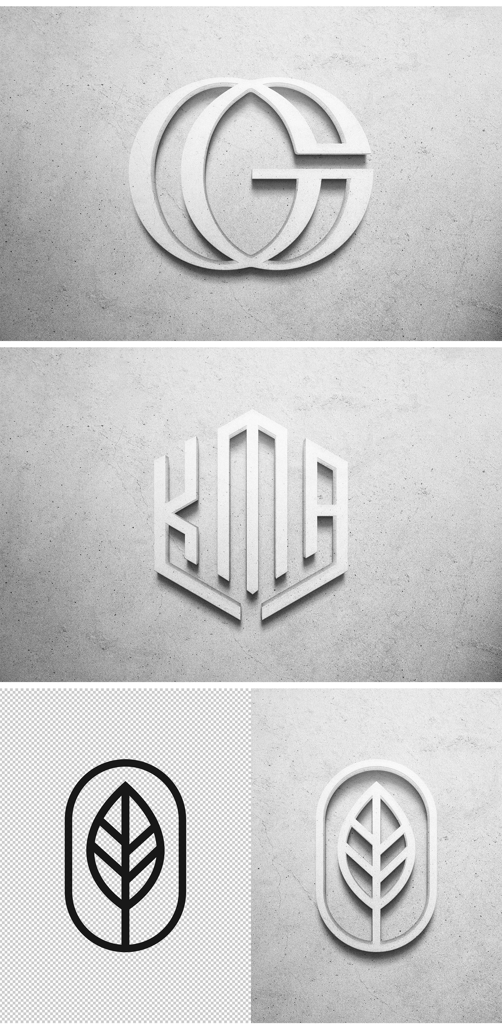 Сoncrete Wall 3D Logo Mockup