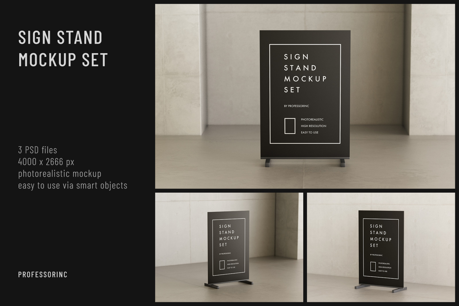 Stand Sign Mockup Set Stand Sign Mockup Set