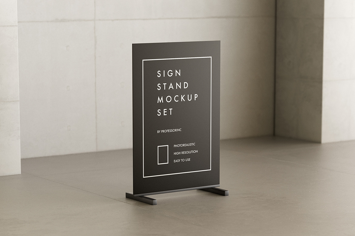 Stand Sign Mockup Set Stand Sign Mockup Set