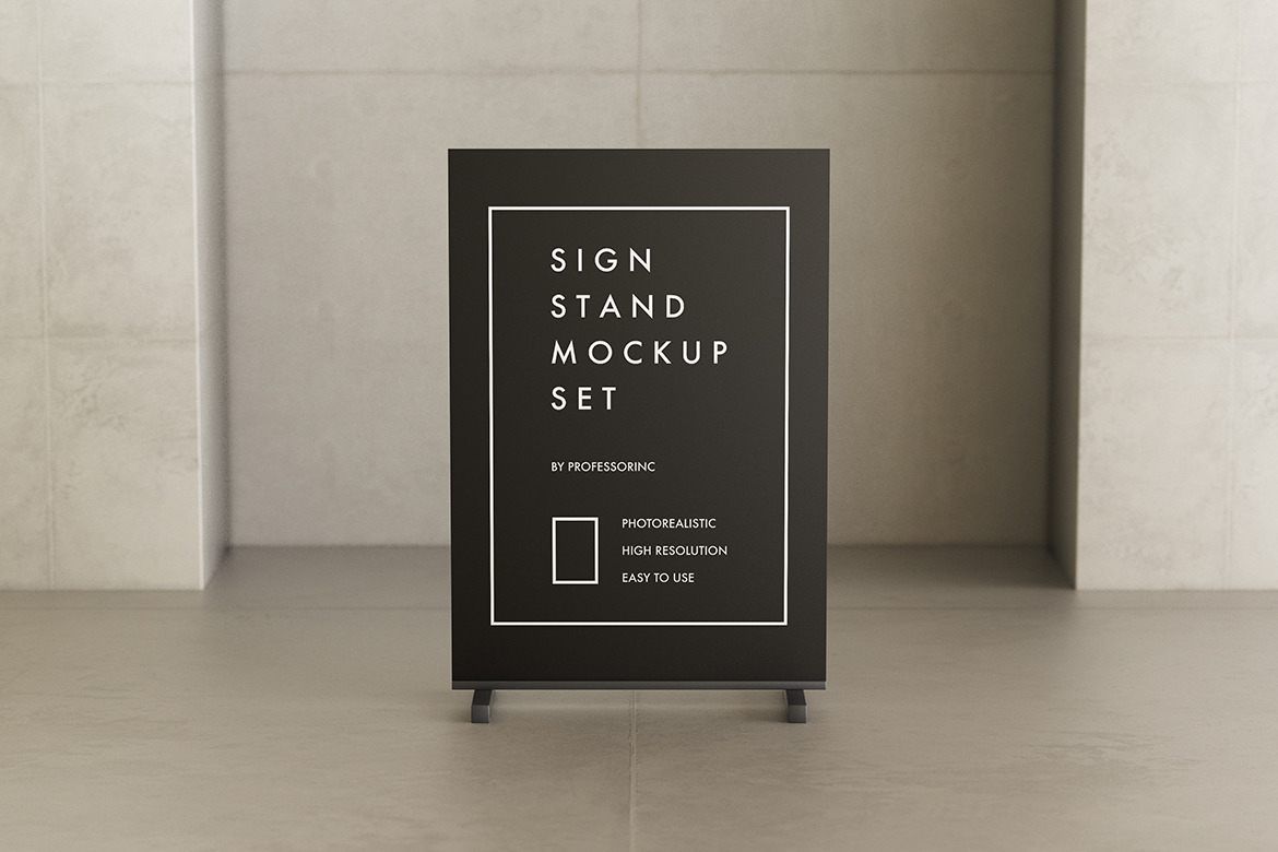 Stand Sign Mockup Set Stand Sign Mockup Set