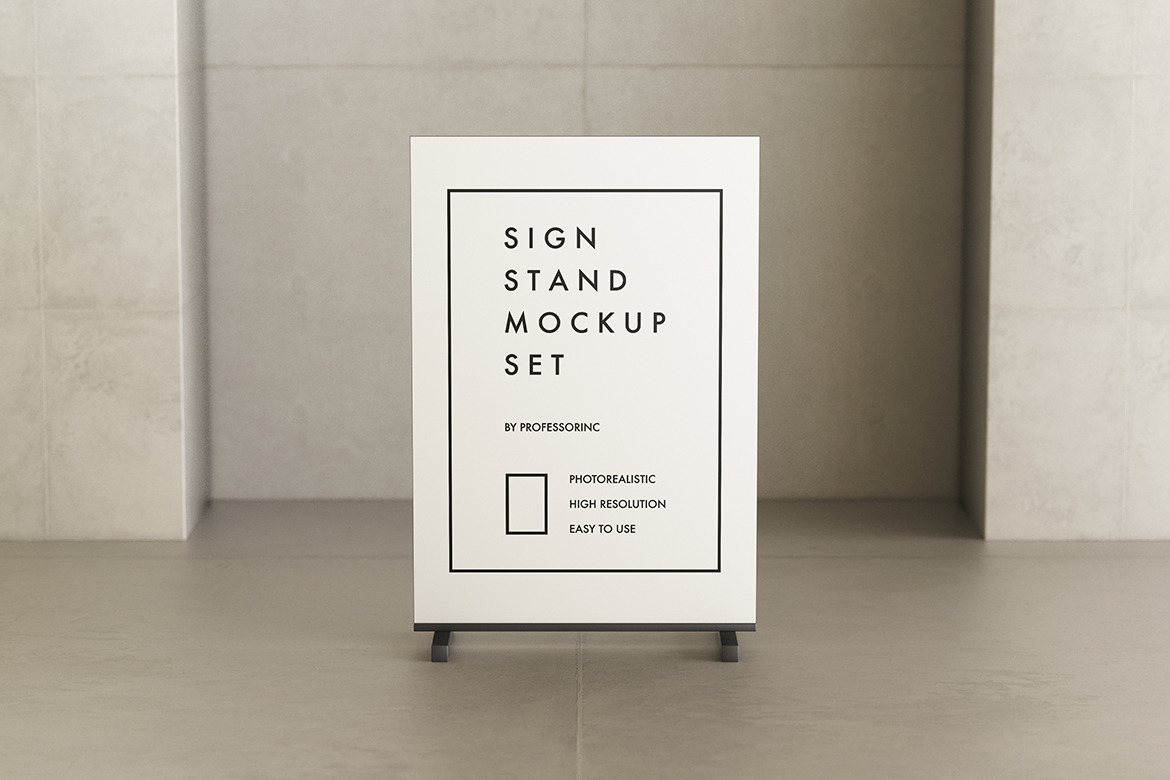 Stand Sign Mockup Set Stand Sign Mockup Set