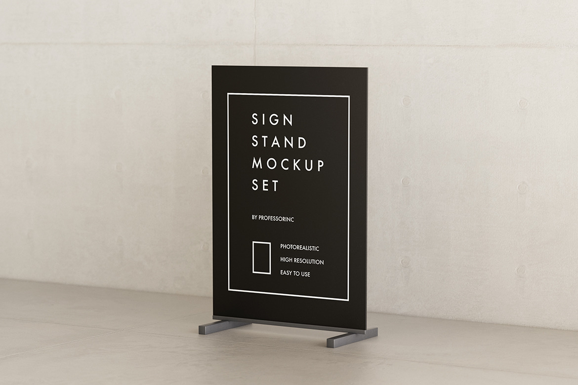 Stand Sign Mockup Set Stand Sign Mockup Set
