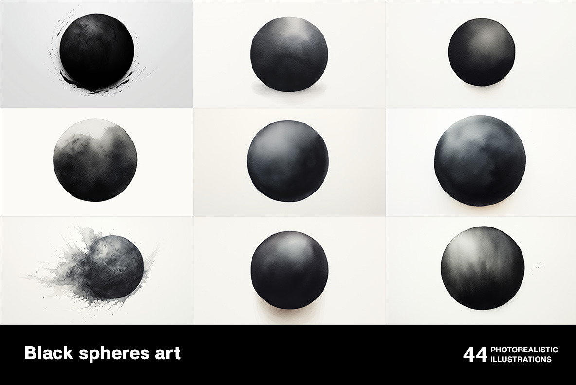 Black spheres art Black spheres art