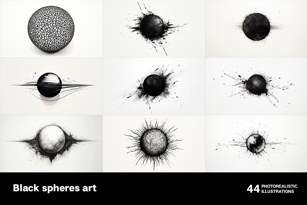 Black spheres art Black spheres art