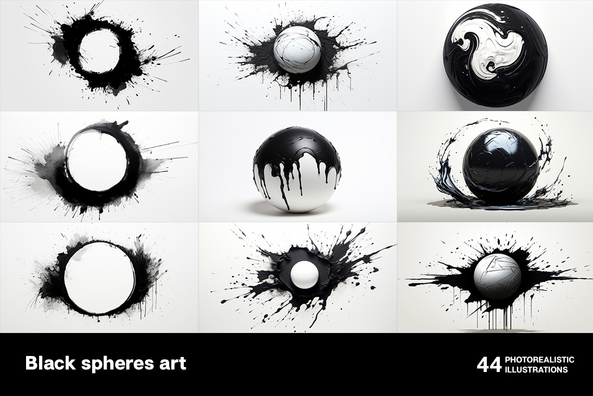 Black spheres art Black spheres art