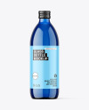 500ml Blue Glass Bottle Mockup 500ml Blue Glass Bottle Mockup