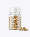 Clear Jar with Herbal Capsules Mockup
