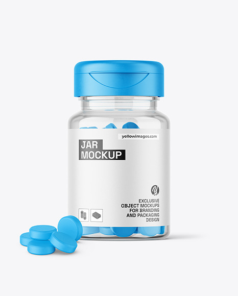 Clear Jar with Tablets Mockup - Jar mockup