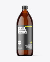 1000ml Amber Glass Bottle Mockup