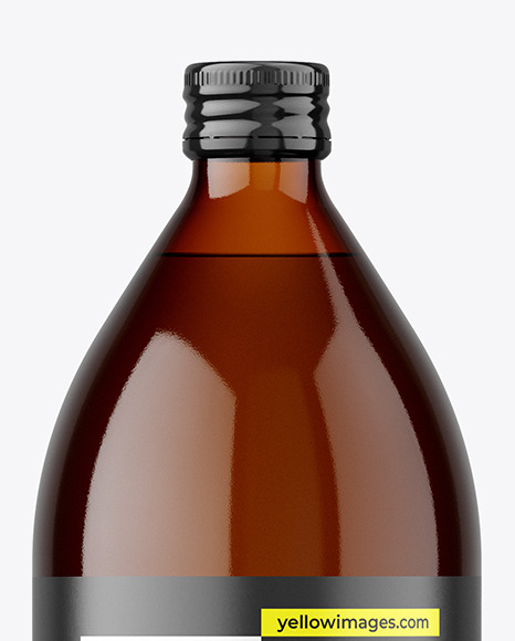 1000ml Amber Glass Bottle Mockup