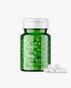 Green Jar with Capsules Mockup