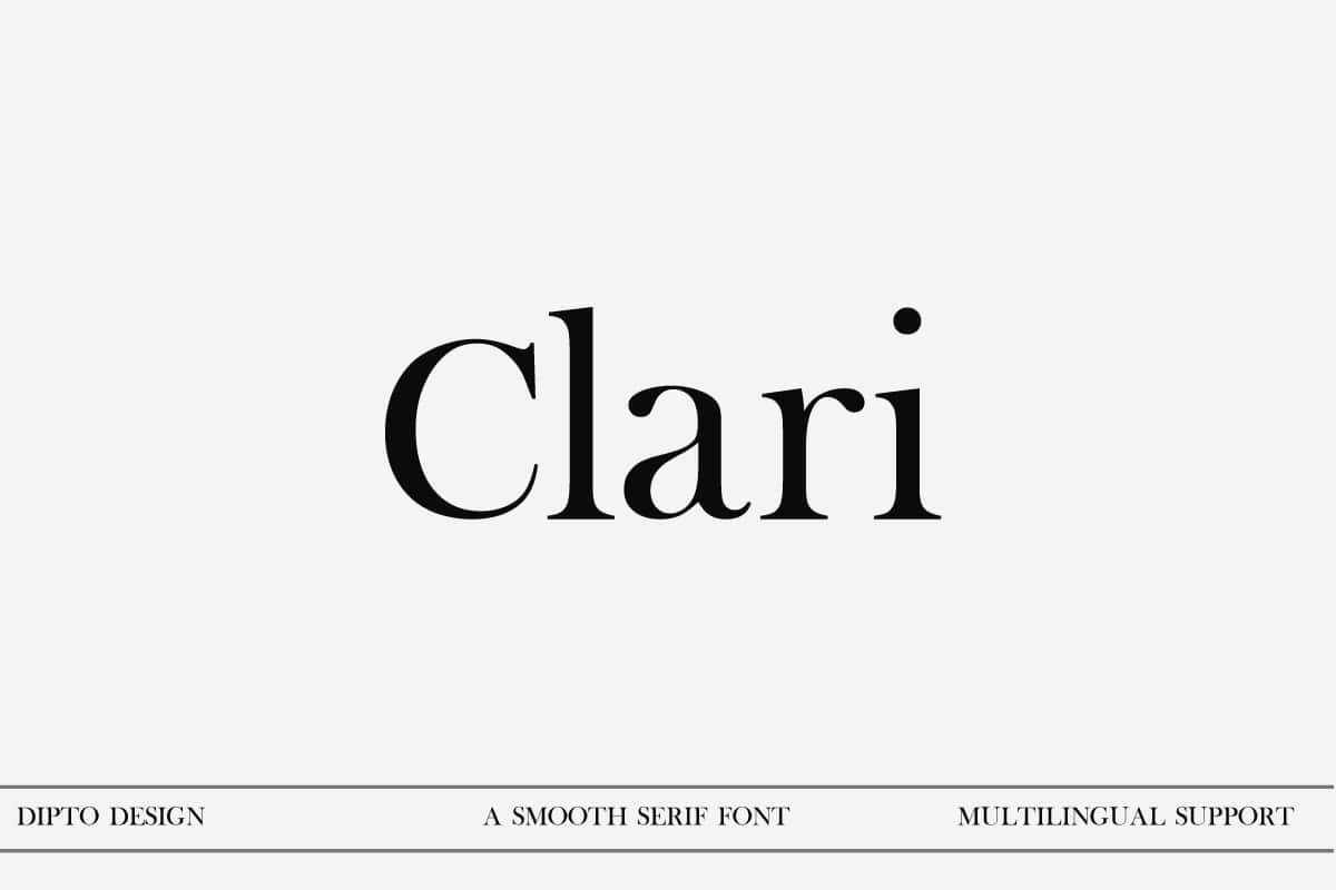 Clari- A fashionable Serif Font Clari- A fashionable Serif Font