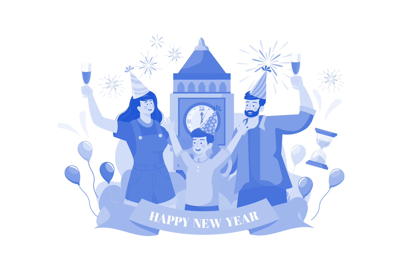 M549_New year’s Eve Illustration Pack