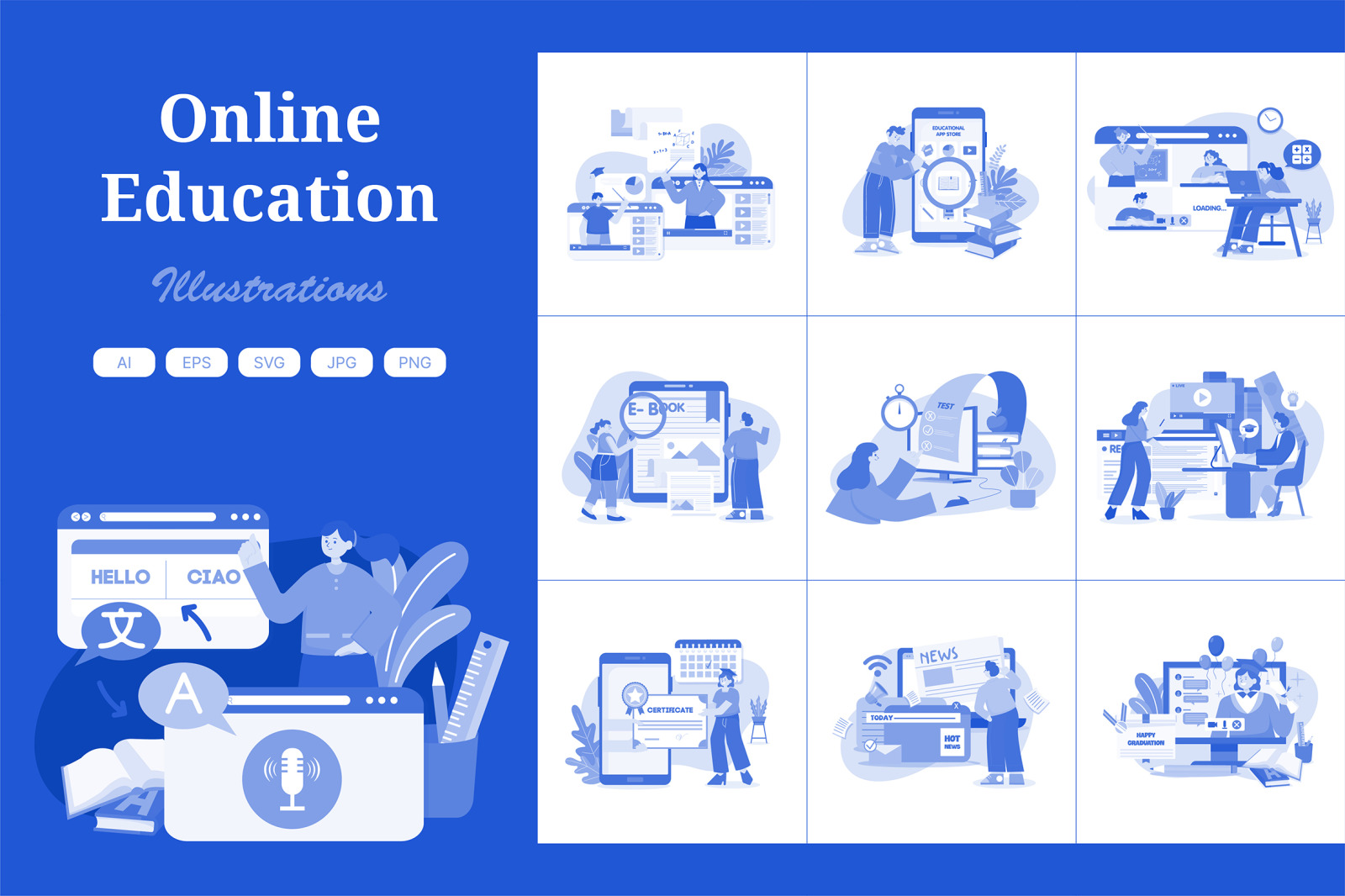 M551_Online Education Illustration Pack 2 M551_Online Education Illustration Pack 2