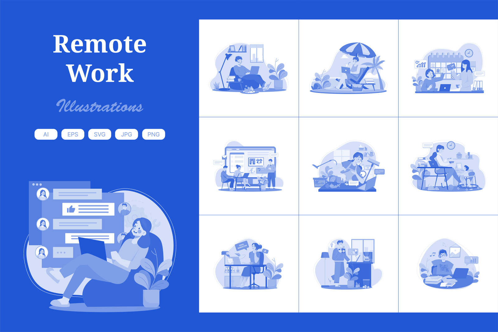 M553_Remote Work Illustration Pack 1 M553_Remote Work Illustration Pack 1