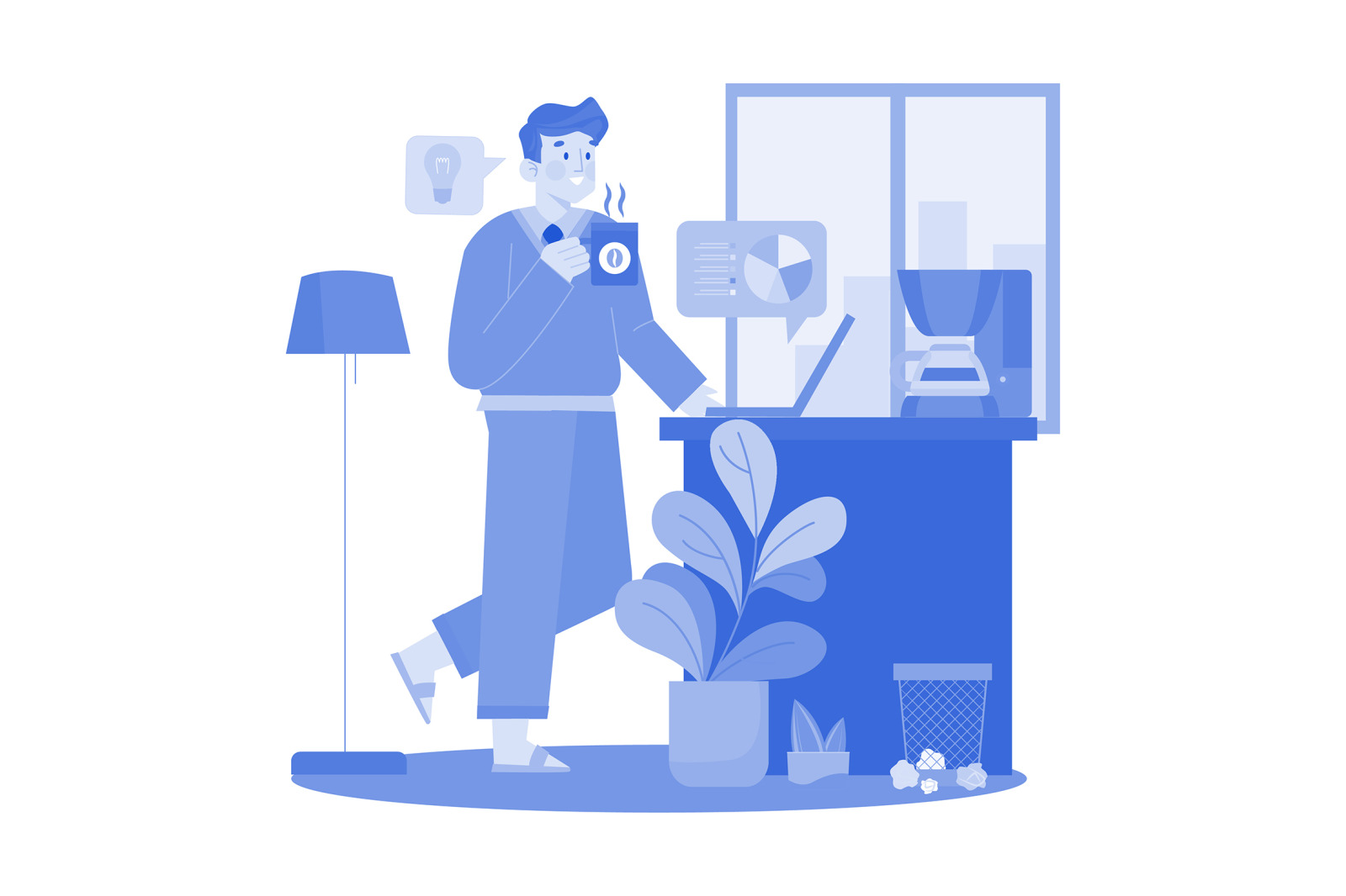 M553_Remote Work Illustration Pack 1 M553_Remote Work Illustration Pack 1