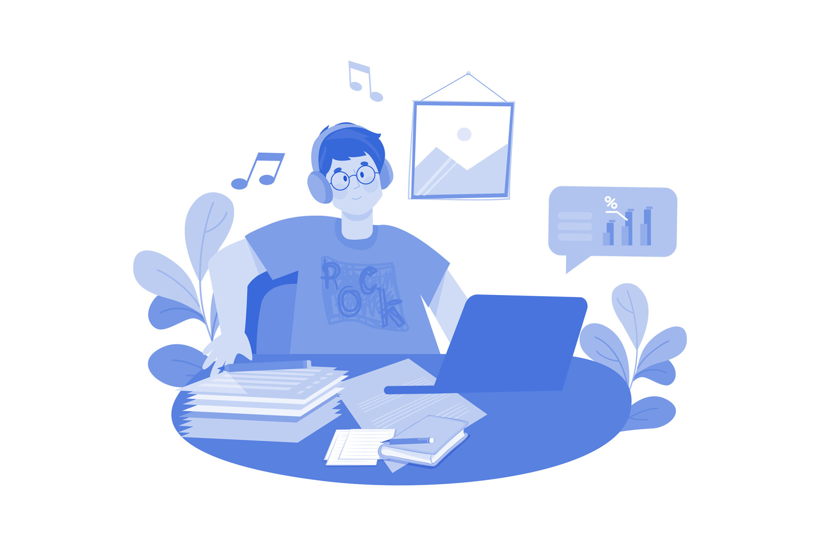 M553_Remote Work Illustration Pack 1 M553_Remote Work Illustration Pack 1
