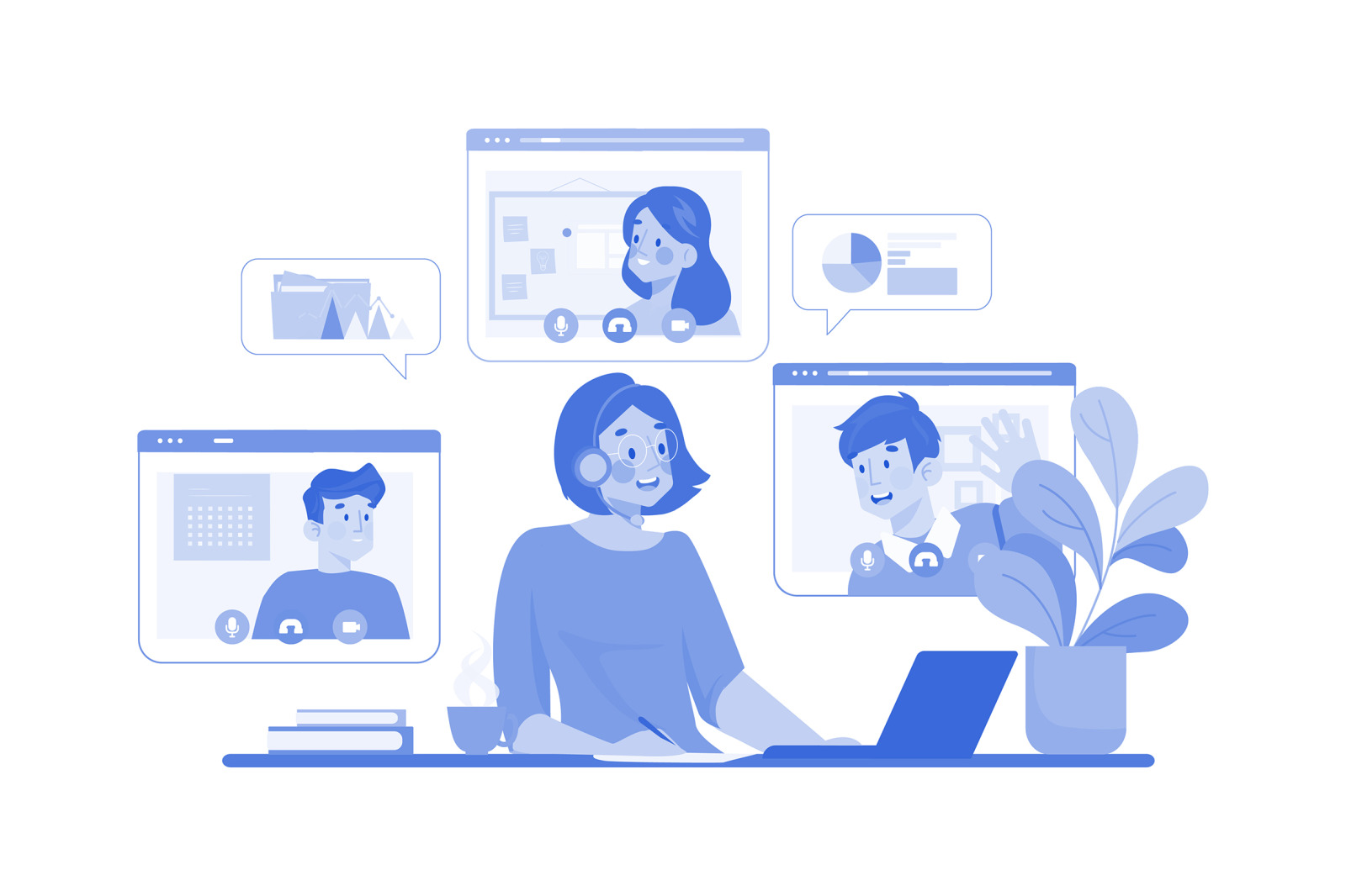 M553_Remote Work Illustration Pack 2 M553_Remote Work Illustration Pack 2