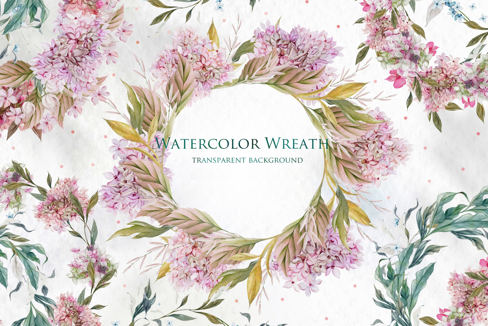 15 Watercolor Hydrangea Wreath 15 Watercolor Hydrangea Wreath
