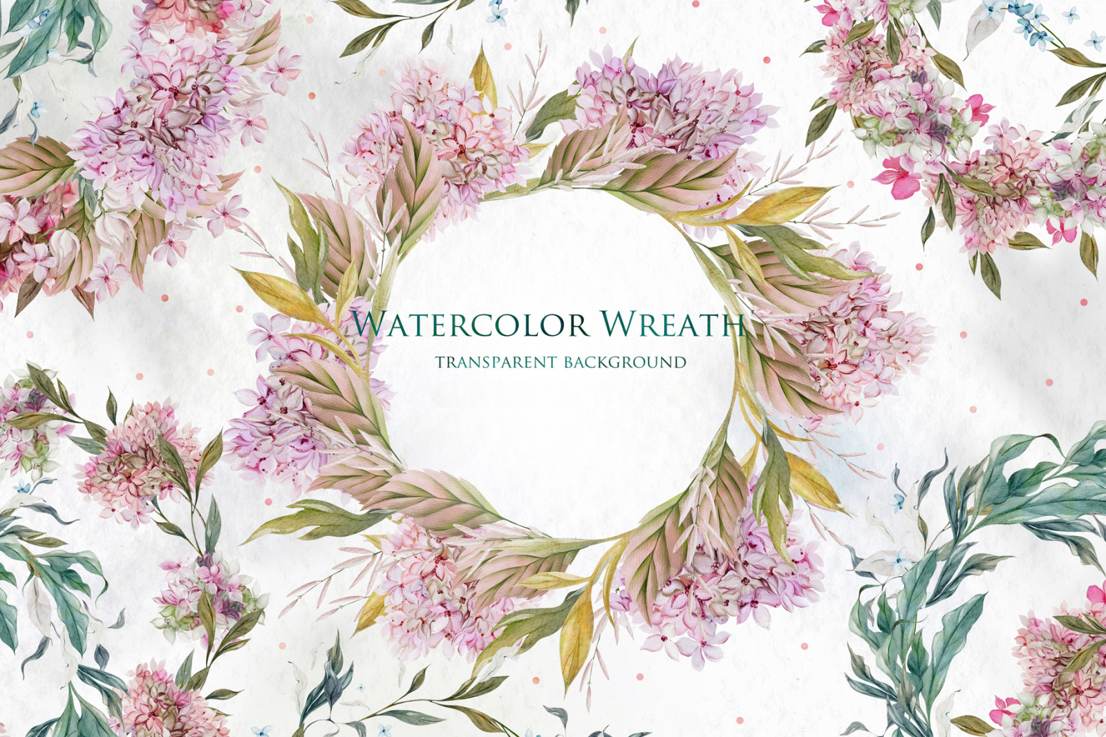 15 Watercolor Hydrangea Wreath