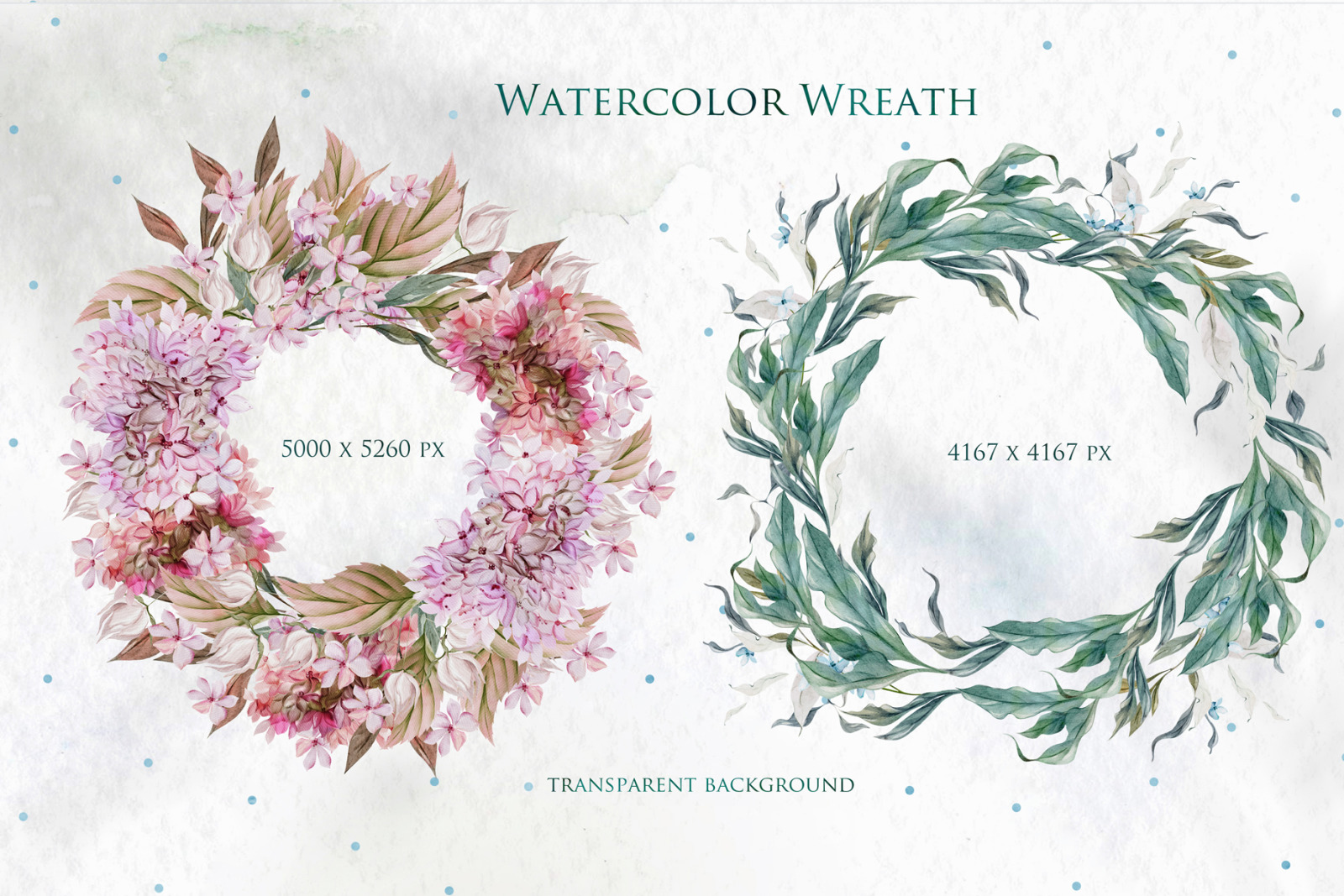 15 Watercolor Hydrangea Wreath