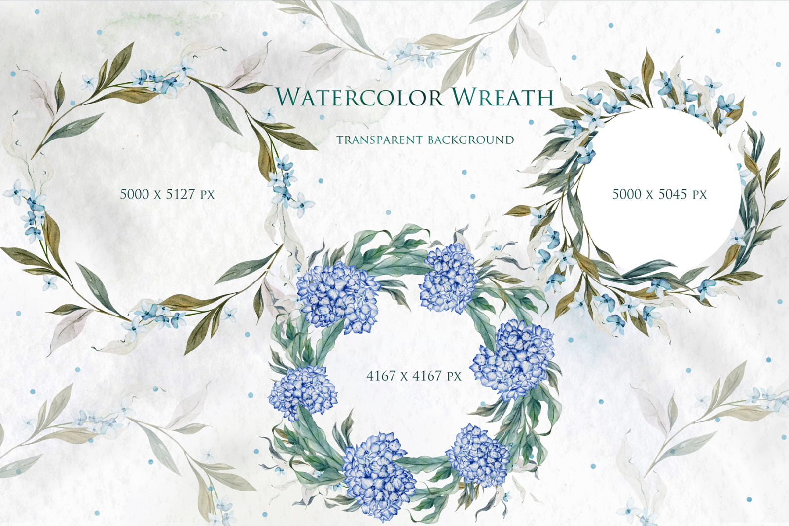 15 Watercolor Hydrangea Wreath