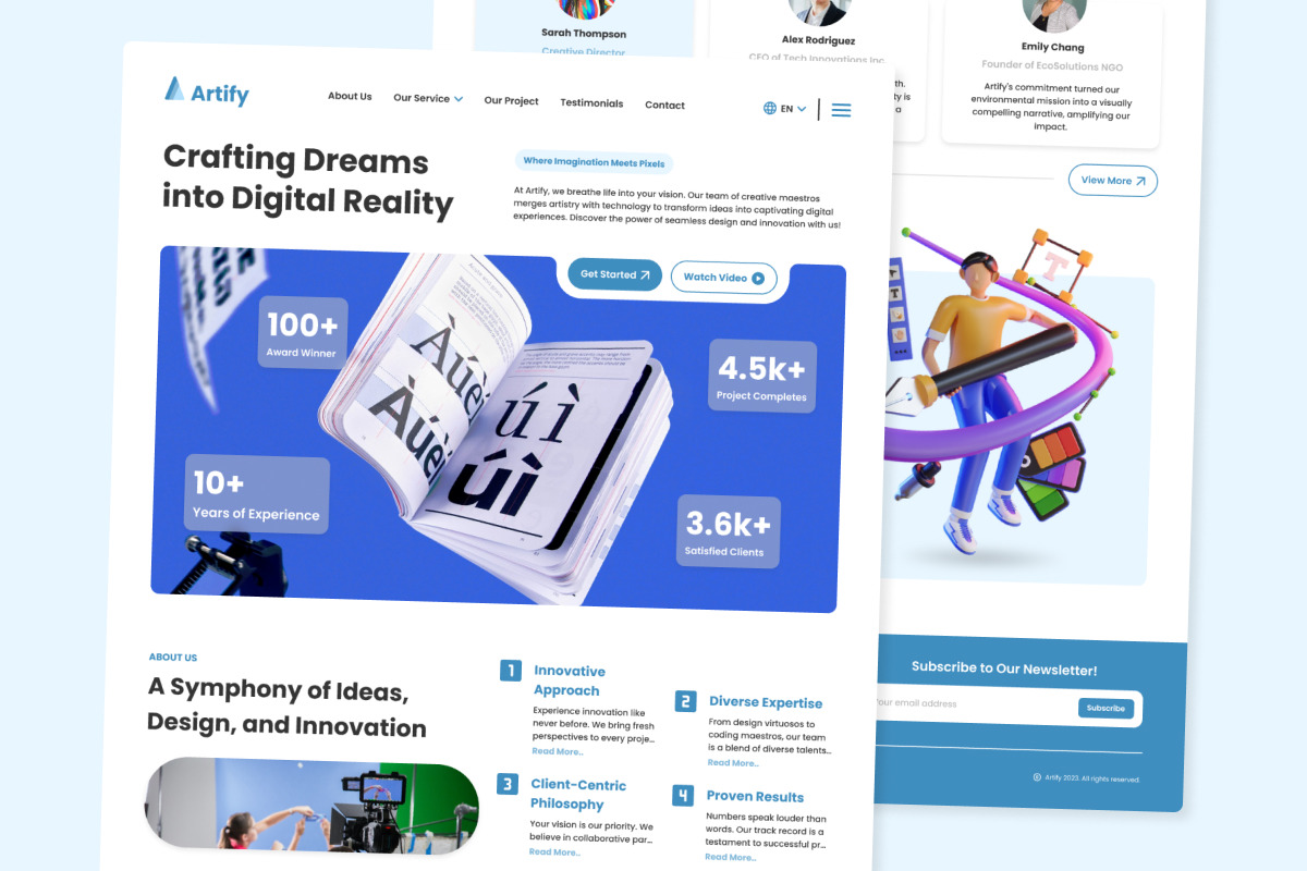 Artify - Studio Agency Landing Page