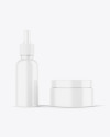 Glossy Dropper Bottle and Cosmetic Jar Mockup