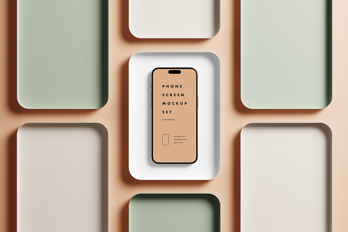 iPhone 15 Pro Max Screen Mockup Set iPhone 15 Pro Max Screen Mockup Set
