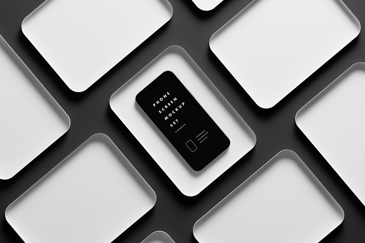 iPhone 15 Pro Max Screen Mockup Set iPhone 15 Pro Max Screen Mockup Set