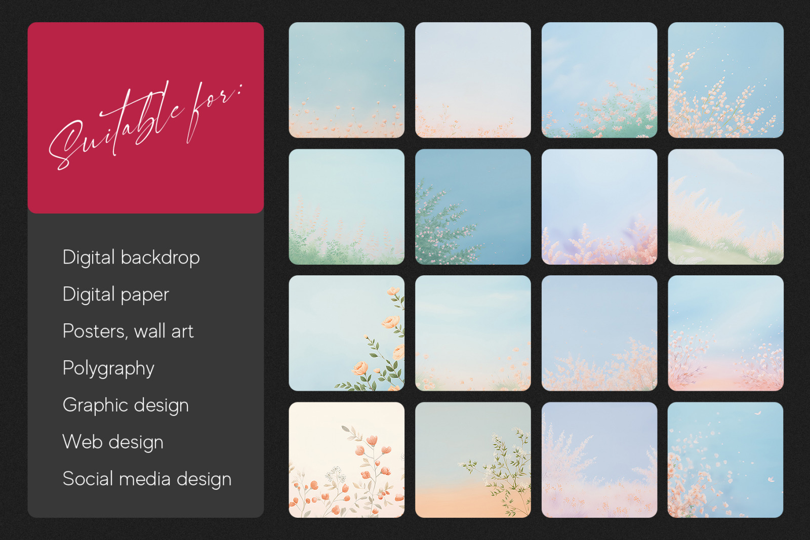 Floral Pastel Dreams Texture Pack