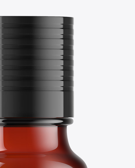 Dark Amber Glass Essential Oil Bottle Mockup