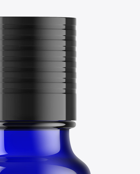 Blue Glass Essential Oil Bottle Mockup