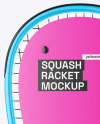 Glossy Squash Racket & Balls Mockup