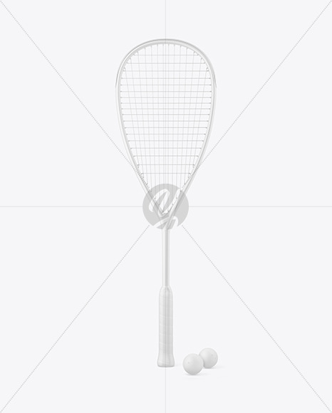 Matte Squash Racket & Balls Mockup