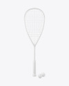 Matte Squash Racket & Balls Mockup
